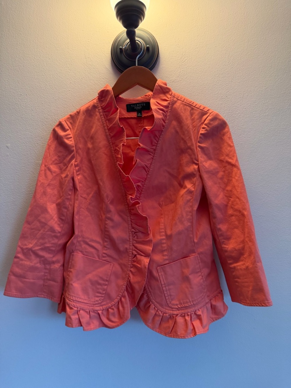 Talbots Coral Ruffle-Trim Jacket 2P - Picture 2 of 6
